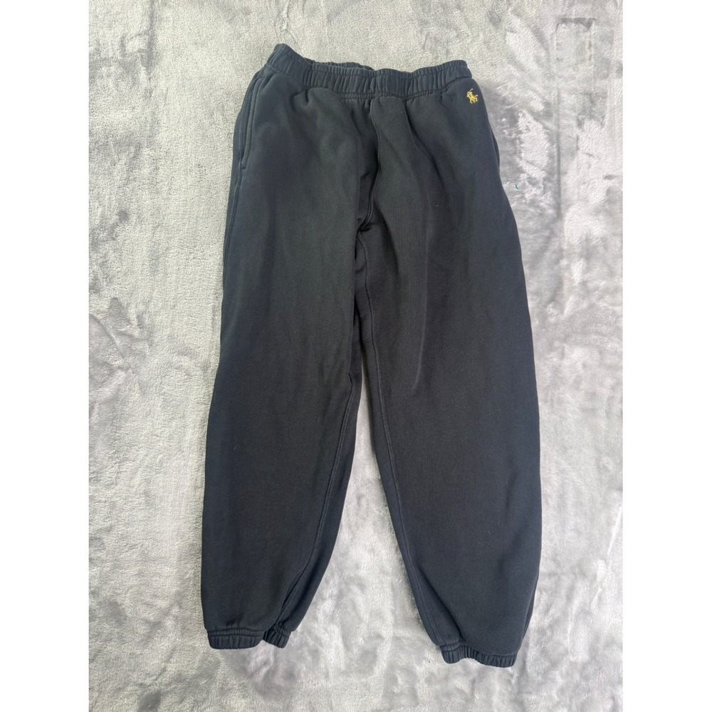 Polo Ralph Lauren Fleece Sweatpants Mens S Black Embroidered Elastic Waist